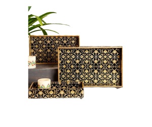 Bandejas de MDF con diseño de esmalte impreso de última generación, bandejas decorativas de esmalte, bandejas de servicio de esmalte, bandejas de MDF a un precio muy razonable. - Product Image 1