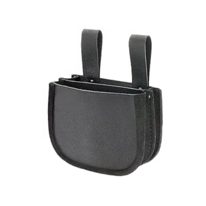 Double Pocket <b>Leather</b> Tool <b>Belt</b> Heavy-Duty Nail <b>Pouch</b> with Metal Rivets Fiber Sheet Waterproof Two Compartments OEM Customizable - Product Image 1
