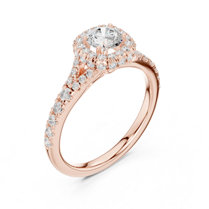 แหวนหมั้นเพชรทรงกลมทองคำ 14K สีเหลืองสำหรับผู้หญิง |   เพชรที่เพิ่งเพาะเลี้ยง - Product Image 6