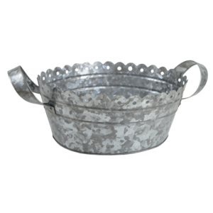Macetas de Metal Galvanizado de la Mejor Calidad, Estilo Rústico, Marca MKI, Diseño de Canasta para Jardín, Decoración para Hogar, Exteriores y Restaurantes - Product Image 5