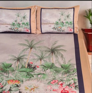 Juego de Sábanas con Estampado de Palmeras Tropicales, Diseño Floral Inspirado en la Naturaleza, Colección de Decoración de Lujo para Dormitorio - Product Image 2