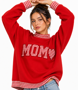 Sweat-shirt oversize à épaules tombantes pour femme, personnalisable avec logo, en molleton vintage, style Y2K, streetwear universitaire, vente en gros MOM - Product Image 5