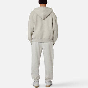 Ensemble de survêtement 2 pièces pour homme, personnalisé, recyclable, léger, en coton, avec veste à capuche et pantalon de jogging, fermeture éclair intégrale - Product Image 2