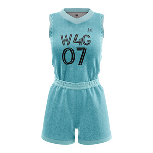 W4G Custom Girls' Basketball Jersey <b>Shorts</b> Set Sublimation Printed Breathable Mesh Moisture Wicking Quick Dry Plus Size - Product Image 5
