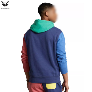 2026 Wholesale Rate Own Logo Printed Casual Comfortable Soft Fleece Touch Fabric Newest Design Solid Color Hooded <b>Pullover</b> - Product Image 2