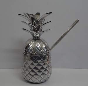 Gobelet en acier inoxydable en forme d'ananas avec paille - Product Image 6
