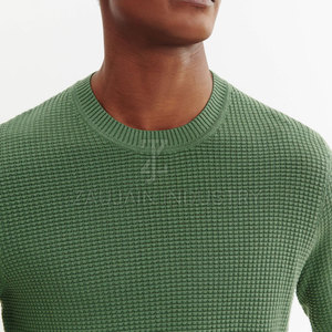 Haut en tricot gaufré respirant pour homme, chemise légère texturée à manches longues, vêtement décontracté basique, tissu doux, coupe classique, usage quotidien - Product Image 4