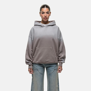 Sweat-shirt à capuche surdimensionné pour femme, couleur unie, en polaire, avec poches, design décontracté pour l'automne - Product Image 1