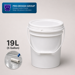 Seau en plastique de 5 gallons avec couvercle hermétique ; Seau robuste de 19 L pour peinture industrielle - Product Image 1