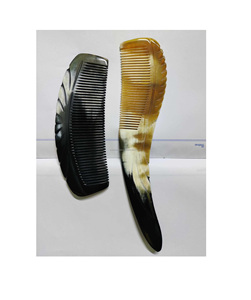 หวีเขาวัวธรรมชาติหวีทำมือป้องกันไฟฟ้าสถิตย์สำหรับผมไม่พันกันและหนังศีรษะนวด - Product Image 1