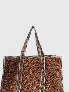 Bolso de mano de lona con estampado de leopardo, diseño abierto para ir de compras, estilo de moda para todas las estaciones - Product Image 2