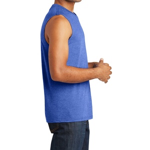 Wholesale 100% Cotton Gym Training Vest for Men Custom New Fitness Stringer <b>Running</b> <b>Singlet</b> Plus Size Breathable Knitted Weave - Product Image 2