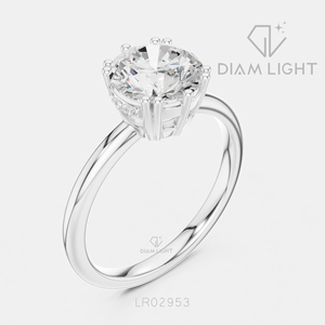 Bague de fiançailles en diamant de laboratoire rond certifié IGI 2,00 carats, or blanc 14 carats, couleur F+, clarté VS+, bague de promesse pour femme, cadeau - Product Image 2
