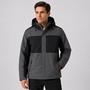 Veste à capuche unisexe en toile, épaisseur standard, rembourrée en fibre de polyester 100 %, coupe-vent, matelassée pour l'hiver, décontractée, avec fermeture éclair - Product Image 3