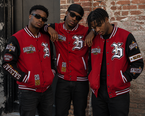 Custom Varsity <b>Jacket</b> Men’s Red Black <b>Baseball</b> <b>Bomber</b> <b>Jacket</b> Embroidered Letterman <b>Jacket</b> OEM Private Label Streetwear - Product Image 5