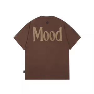 เสื้อยืดคอกลมพิมพ์ลาย Mood สีน้ำตาล ทรงปกติ สำหรับผู้ใหญ่ แขนสั้น ผ้าเจอร์ซีย์ 100% คอตตอน - Product Image 1