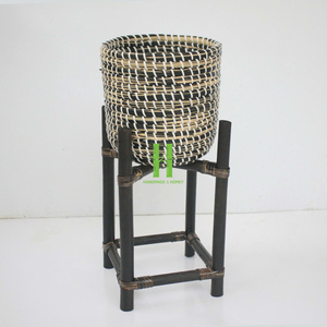Maceta Moderna Ecológica de Mimbre y Seagrass Tejida al por Mayor para Hogar, Jardín y Sala de Estar, Tamaño Personalizado, Origen Vietnam - Product Image 4