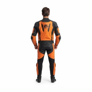 Traje de Motociclismo Personalizado Unisex de Una Pieza, Azul y Blanco, de Cuero Transpirable, OEM, Manga Larga, Invierno, TASHU INTERNATIONAL - Product Image 2