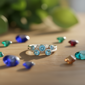 Blue Topaz <b>Crystal</b> <b>Ring</b> 2.8 Grams Weight - Product Image 3