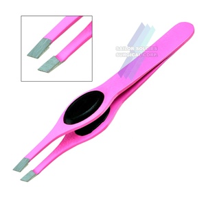 PINZAS DE CEJAS AGRITADAS PROFESIONALES PINZAS DE BELLEZA PARA EL CABELLO PINZAS AGARRADAS CON ETIQUETA PRIVADA PINZAS PARA CEJAS AGRITAS INCLINADAS - Product Image 5