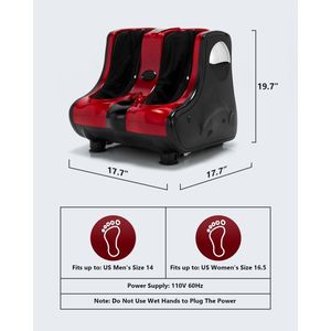 Masajeador Eléctrico para Pies y Piernas con Terapia de Calor, Vibración, Rodillos y Amasamiento Shiatsu para Alivio de Pantorrillas y Brazos - Product Image 3