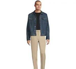 Chaqueta de Mezclilla Azul Clásica Personalizada para Hombre, Chaqueta de Jean Ajustada de Algodón Elástico, Chaqueta Casual Tipo Trucker para Hombre, Fabricante OEM - Product Image 3