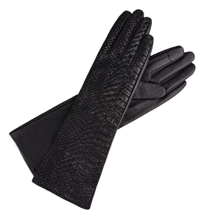 Ladies Unique Styles <b>Long</b> Opera Leather Touch Screen <b>Gloves</b> Eco-Friendly Silk Lining Snake Veins Anti-Pilling Breathable Custom - Product Image 5