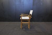 Chaise de Réalisateur Pliante Moderne en Bois de Teck avec Assise et Dossier en Tissu d'Extérieur pour Jardin de Villa Modèle CHA40