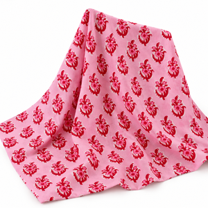 Tela de Voile de Algodón Peinado Ligero Estampado a Mano Pinksa 60S60S 90 GSM Multiusos 43/44" de Ancho Follaje Amarillo y Azul - Product Image 5