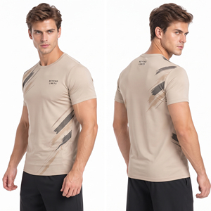 Bulk Custom <b>Men's</b> Fitness T-Shirt Breathable Quick Dry Training Sports Shirt <b>Men</b> Short Sleeve Printed Yoga <b>Top</b> 100% Cotton Tee - Product Image 4