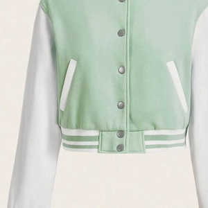 Veste courte de style varsity pour femme en polyester/coton, qualité supérieure, veste courte de style varsity pour l'hiver, logo personnalisé, prix de gros, OEM - Product Image 5