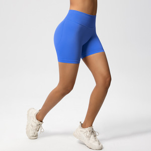 Shorts de yoga taille haute sans couture pour femme, leggings d'entraînement, vêtements de sport recyclés en Spandex/Nylon - Product Image 6