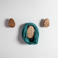 Crochet mural artisanal en bois de chêne massif, forme galet, pour manteaux, chapeaux, écharpes, serviettes, décoration murale scandinave pour entrée