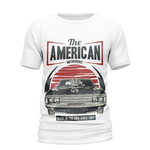 Camiseta de Manga Corta con Cuello Redondo para Hombre, 100% Algodón, Diseño Personalizado de Calavera con Gafas 3D Rojas y Azules, Impresión por Sublimación, Venta al Por Mayor - Product Image 2