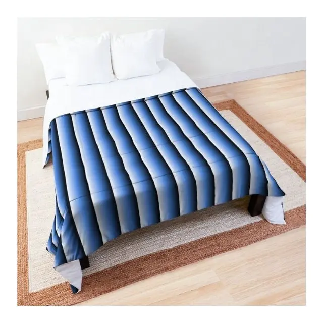 Bleu vif blanc large bordure été Bio lavé couleur unie matelassé climatisation doux brodé Textiles de maison couvre-lits