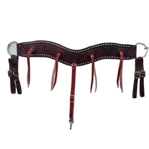 Conjunto de cuello de pecho de caballo de cuero de tachuela Floral de calidad superior Collar triple con Headstall Productos de caballo al por mayor - Product Image 1