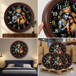 Reloj de Pared Personalizado con Diseño Religioso de Radha Krishna, con Impresión para Decoración de Sala de Estar y Templo, para el Día de San Valentín y el Día de la Madre - Product Image 3