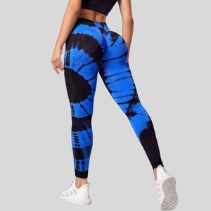 Nouvel Arrivage Très Demandé Leggings de Sport pour Femme Imprimé Tie-Dye Spandex/Nylon Sans Couture Pantalon Tendance Fitness Amincissant Course Yoga - Product Image 3