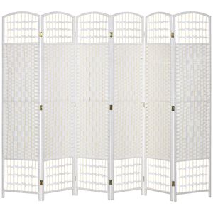 Divisorio per Ambienti Tradizionale Artigianale a 6 Pannelli in Fibra Ondulata (Traslucido, Portatile per Casa e Ufficio) - Product Image 1