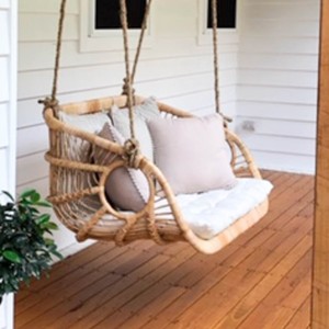 Comfortable hanging chairs handcrafted swinging lounge sofa natural rattan outdoor <b>swing</b> chair - Product Image 4
