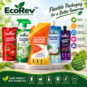 EcoRev Spout <b>Pouch</b> Fruit Puree Packaging Laminated <b>Reusable</b> <b>Food</b> Grade Durable Leak Proof Customizable Design - Product Image 4