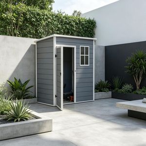 Capanno da Giardino Moderno per Esterni, Grande Casetta Porta Attrezzi Industriale in PVC Ecologico e Acciaio Zincato Impermeabile, Ideale per Riporre Biciclette - Product Image 1