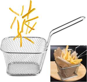 Cesta Cuadrada de Acero Inoxidable para Servir Papas Fritas, Ideal para Fiestas y Barbacoas, Utensilio de Cocina y Restaurante Más Vendido - Product Image 5
