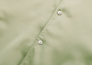 Men's Olive <b>Green</b> Varsity Jacket Regular Fit Solid Color Button Front Casual Outerwear Stand Collar <b>Silk</b>/Cotton Material - Product Image 5