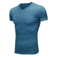 Chemise de performance pour homme de haute qualité, plusieurs options de couleurs, design rayé, t-shirts tendance respirants à manches courtes