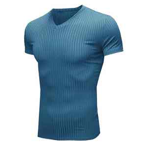 Camisetas de Moda para Hombre de Alta Calidad, de Algodón, con Rayas Multicolores, Corte Holgado, Transpirables, de Media Manga - Product Image 6