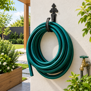 Tuyau d'arrosage de jardin flexible en PVC de 3/4 pouce, renfort en fil de polyester, tuyau d'arrosage extérieur robuste, vert, enroulé, pour pelouse et jardin - Product Image 1