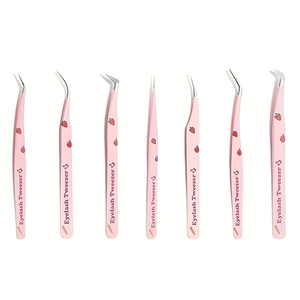 Pince à cils pour isolation et volume, en acier inoxydable de qualité professionnelle, fournitures pour extensions de cils avec emballage personnalisé - Product Image 1