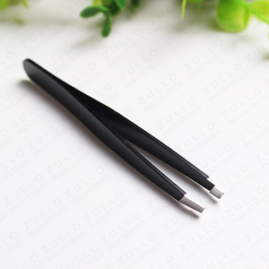 Custom Color Stainless Steel Eyebrow Tweezers Set Professional Slant Tip Eyelash Grooming Beauty <b>Tools</b> OEM - Product Image 2