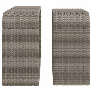 Étagère de rangement de taille moyenne en rotin PE gris et acier thermolaqué, durable et élégante - Product Image 5